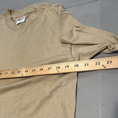 VTG Y2K Hanes Heavyweight 50/50 Blank T-Shirt NOS Light Brown Earthtone Minimal-