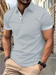 Men’s Breathable Summer Stripe Polo Shirt Stylish Lightweight Casual Top Wear