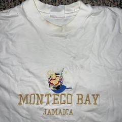 HEFTY Montego Bay Jamaica T-Shirt | No Size *Flaw* See Pics! 🍀