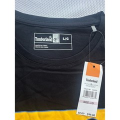Timberland Black Short-Sleeve Tee with Yellow & Blue Mountain Graphic