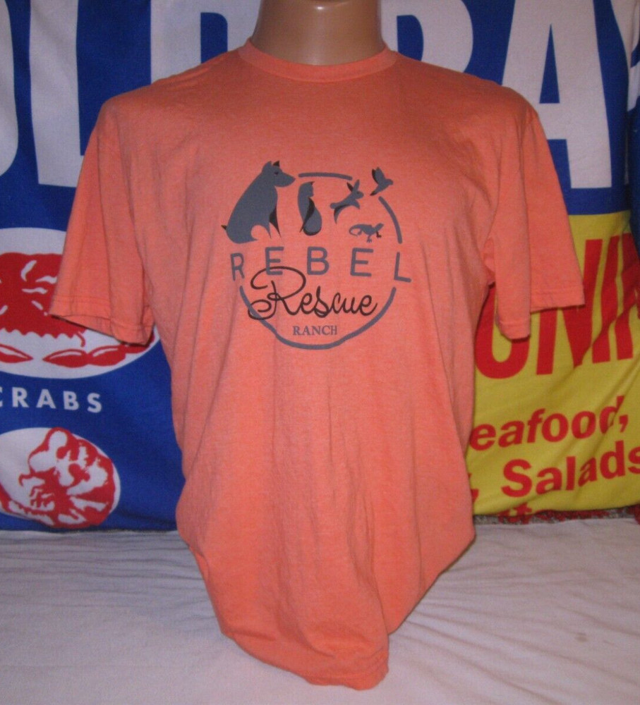 REBEL RESCUE Ranch T Shirt Men’s XL Adult Dogs Cats Animals PETS NON PROFIT