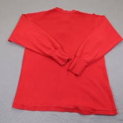 Vintage Henley Shirt Mens Medium Red Long Sleeve 100% Cotton Knit Pullover Sears