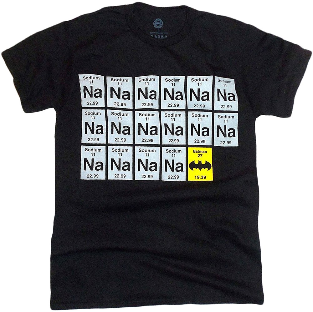 Batman Sodium Chart NA-NA-NA-NA Adult T-Shirt – Gotham City, DC Comics, Superhe