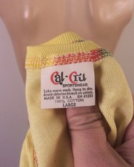 vintage 70s Cal-Cru NWOT Tank Top T-Shirt Rainbow Stitch soft thin USA sz L