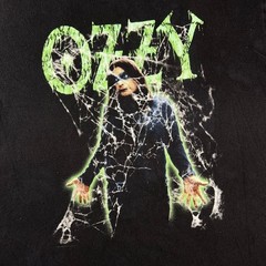 Vintage 1998 Ozzy Osbourne Glow in the Dark Spiderweb Faded Black T-Shirt