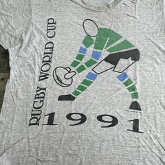 Rugby World Cup T-Shirt 1991 Single Stitch Official Licence Graphic Mens Large