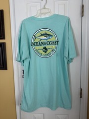 Ocean & Coast Ocean Charters Men’s XLT Tall Blue Double-Sided Fish Tee