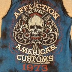 Men’s Affliction Reversible Sleeveless Tank Top Sz L Live Fast American Customs