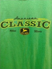 John Deere American Classic T Shirt Green Large Cotton Logo Graphic