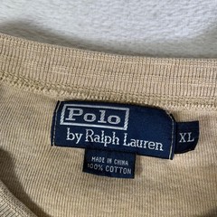 Vintage Polo Ralph Lauren Shirt Mens XL Beige Long Sleeve Henley Cotton Knit