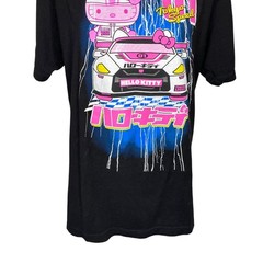 Hello Kitty Tokyo Speed Racing Shirt Large Black Cotton JDM Anime Cyberpunk Tee
