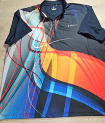 Savalino Quarter Zip Multi Color Graphics Bowling Shirt Size 2XL Geometric Tenni