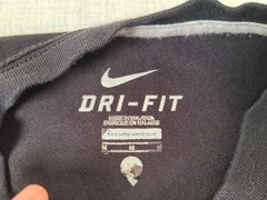 NIKE Shirt Mens Medium Black Dri-Fit Barbed Wire Swoosh Logo Outdoor Sports