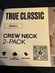 True Classic Men’s 2-Pack Crew Neck Tee Shirts Navy/Gray , Size Small NEW