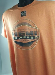 Orange T-Shirt – HEMI Powered Genuine Classic Emblem – MOPAR Licensed