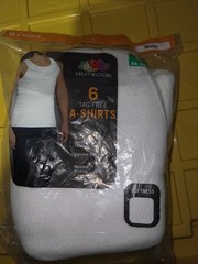 6 White Small S 34-36 Inch A-Shirt Tanks – Fruit Of The Loom – NIP