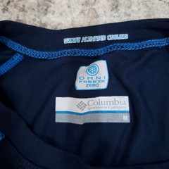 Columbia Shirt Men M Short Sleeve Blue Fishing Beach Outdoor OmniZero Microfiber