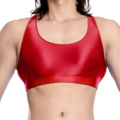 Sexy Mens Fitness Sport Vests Oil Shiny Smooth Crop Tops Solid Color Undershirts