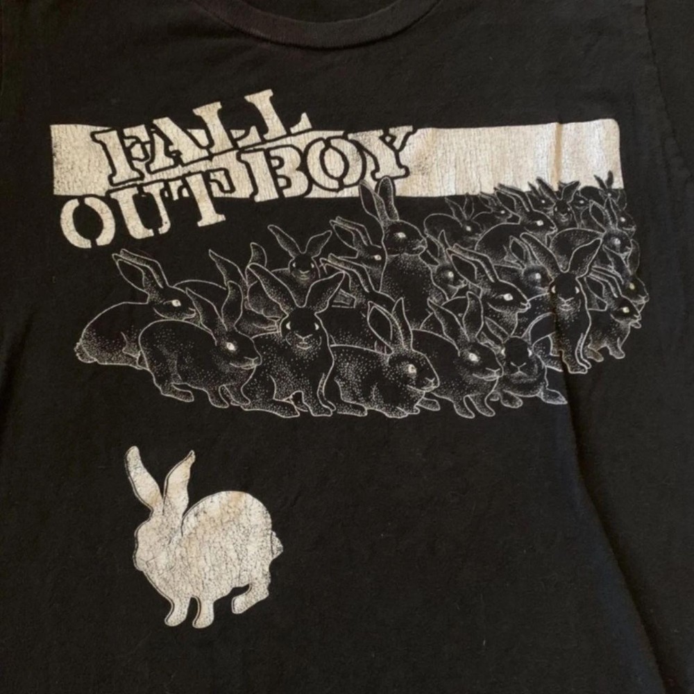 Fall out boy Rabbits unisex black t-shirt VK07442