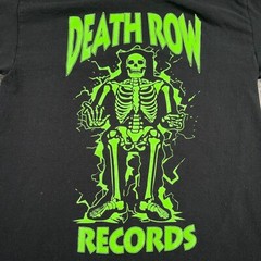 Death Row Records Shirt Mens Medium M Black Glow In The Dark Skeleton Logo Rap