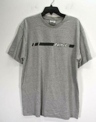 Nike Mens Gray Nike Logo Scoop Neck Short Sleeve Mexico Made Casual T Shirt L