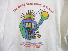 1999 Comdex Microsoft Windows CE X-Large T-Shirt – Only Sure Thing in Vegas!