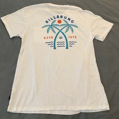 BILLABONG Estd 1973 Surf/Palm Tree Logo White Men’s Small Surf Skate Cool!