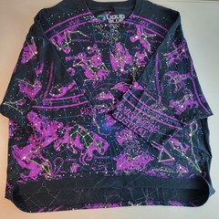 Liquid Blue Constellations Zodiac Black T Shirt AOP, XL – Custom Boxy Fit, READ