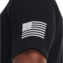 Under Armour Mens UA Freedom Flag Logo T-Shirt Sz Medium Black USA Patriotic Tee
