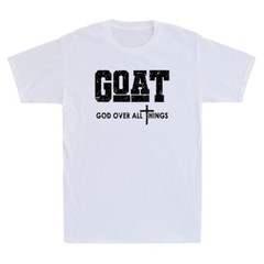 Goat God Over All Things Funny Christian Quote Retro Men’s Short Sleeve T-Shirt