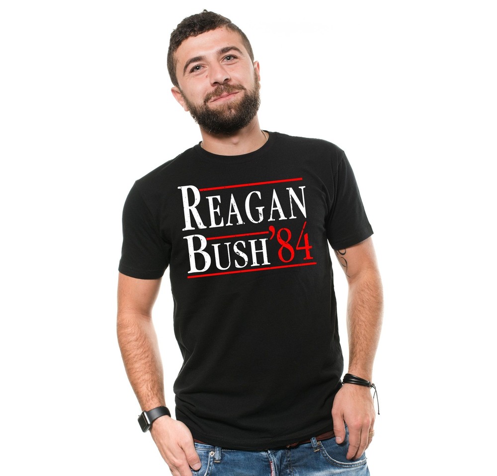 Reagan Bush ’84 Election T-Shirt Political Patriotic Republican 4th Of July Tees