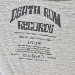 Death Row Records Shirt Mens 2XL White 187 Car Graphic 1991 Hip Hop Rap Tee