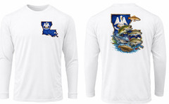 Louisiana Flag Fishing Long Sleeve UPF 50 T-Shirt Angler Boat UV Sun Outdoor