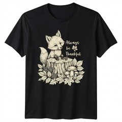 Always Be Thankful Fox Forest Woodland Autumn Thanksgiving T-shirt For Men Women