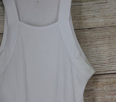 Mens XL White Ribbed Tank Top Sleeveless Undershirt A Shirt Basic Cotton