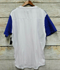 Rocawear Shirt Mens Size XL White & Blue Pleated Moto Zipper Accent Shirt New