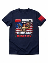 Gun Rights Are Human Rights T-Shirt 2nd Amendment Lady Justice USA Flag