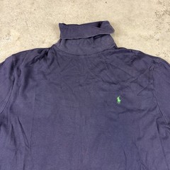 Vintage Polo Ralph Lauren T Shirt Mens XL Blue Turtle Neck Long Sleeve Preowned