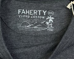 Faherty Cloud Cotton Men’s XXL Long Sleeve Waffle Crew Pima Cotton Charcoal NEW