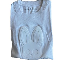 Psycho Bunny Tee Shirt DamonGraphic White (B6U900Y1PC) Medium Preppy Hip Hop