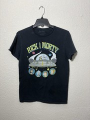 Rick and Morty Graphic T-Shirt Black Cartoon Network Adult Swim Size Small S