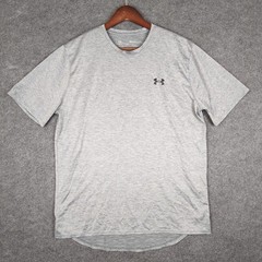 Under Armour Mens Loose Fit HeatGear Heathered Gray Short Sleeve T-Shirt Size M