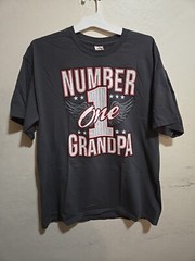 Number 1 Grandpa T Shirt Mens XL Short Sleeve Gray Wings
