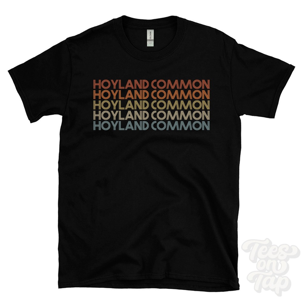 HOYLAND COMMON REPEATED RETRO STYLE T-SHIRT mens & womens uk place name gift