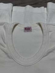 BVD T-Shirt Men’s Size Large Vintage 60s White Scoop Neck Single Stitch Tee