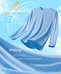 OYGSieg 6 Pack Long Sleeve Shirts for Men Moisture Wicking UPF SPF Sun Protec…