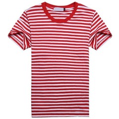 Blue and White Stripes Short Sleeved Tshirt for Men in Sports and Casual Style