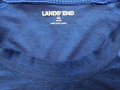 Lands End Blue T-Shirt Size XL 46-48 Mens Polyester Elastane