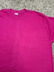 Vintage 90s BVD Pocket T Shirt Hot Pink Men Size XXL Single Stitch Made In USA