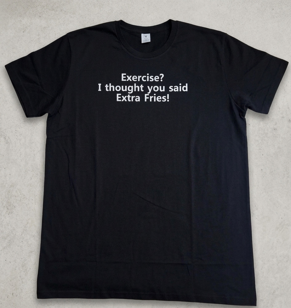 FUNNY GYM AND SPORTS Exercise BLACK T SHIRT EXERCISE?